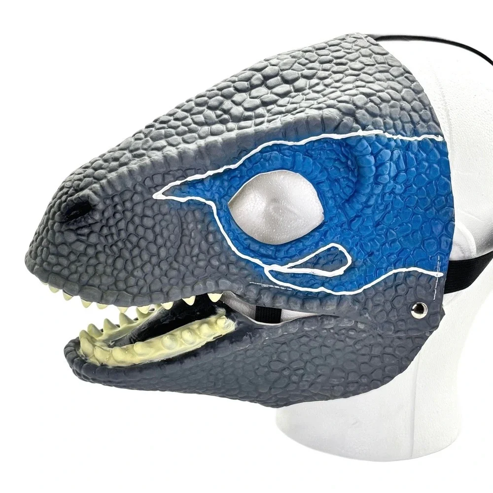 Velociraptor Jurassic World‎ Blue Dinosaur Dino Rubber Halloween Mask Raptor